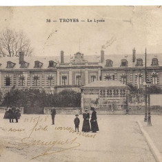 carte postala-TROYES-Le Lycee 1908