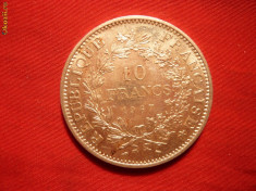 10 FRANCI 1967 FRANTA ,argint ,aproape NC, d=3,7cm. foto