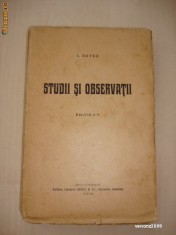 I. Botez - Studii si observatii (1920)