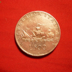 500 LIRE ITALIA ,1958 ,argint ,cal.F.F.Buna ,d=2,9cm.