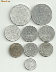 Moneda 15 bani 1975 5 bani 1975 RSR foto