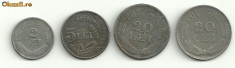 Moneda 2 lei 1941 5 lei 1942 20 lei 1942 Regatul Romaniei Mihai I foto