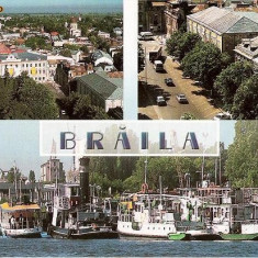 CP195-41 Braila: Vedere de ansamblu;Piata Traian;Vedere din port - carte postala, necirculata -starea care se vede