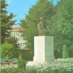 CP196-27 Bistrita. Statuia lui Liviu Rebreanu -carte postala, necirculata -starea care se vede