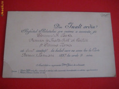 REGALITATE - INVITATIE LA CASA REGALA A ROMANIEI - 1897 foto