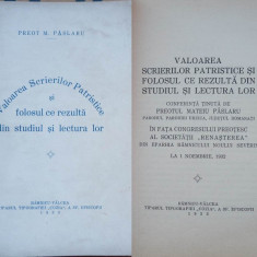 Preot Paslaru , Valoarea scrierilor patristice , cu autograf , Rm. Valcea , 1933