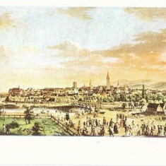 CP197-14 Muzeul Brukenthal, Sibiu -Franz NeuhauserC.E.-Vedere generala a orasului Sibiu -carte postala, necirculata -starea care se vede