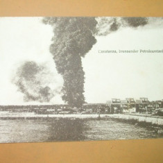 Carte Postala Constanta Tanc petrolier in flacari