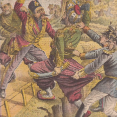 Ziarul Veselia : teama Puterilor de isbucnirea unui razboi (1906,gravura color)