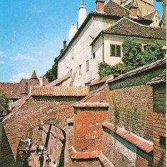 CP198-31 Sibiu -Pasajul scarilor -carte postala, necirculata -starea care se vede