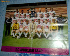 FOTBAL: BELGIA - POSTER ORIGINAL S.C. ANDERLECHT BRUXELLES (1988/1989) foto