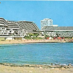 CP199-52 Mangalia Nord-Olimp.Hotelurile ,,Panorama", ,,Amfiteatru" si ,,Belvedere" -carte postala, circulata 1975 -starea care se vede