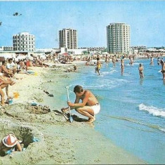 CP199-89 Mangalia-Nord Venus. Plaja -carte postala, circulata 1976 -starea care se vede