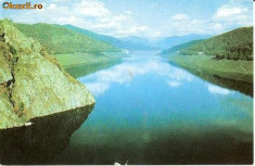 CP199-47 Lacul de acumulare al hidrocentralei ,,Gheorghe Gheorghiu-Dej&amp;quot;, de pe Arges -carte postala, circulata 1967 -starea care se vede foto