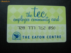 CARD - EMLOYEE COMMUNITY CARD - TORONTO 1998 foto