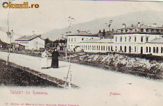 Salutari din Ro, Predeal, carte postala UPU necirculata apr.1902: Promenada,anim foto