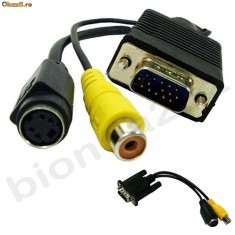 Adaptor convertor vga s-video rca pc tv compozit foto