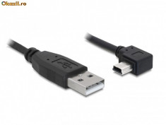 Cablu USB 2.0-A tata la USB mini-B 5pin tata unghiular 5m - 82684 foto