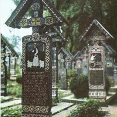 CP201-74 Sapanta. (Jud.Maramures) -,,Cimitirul vesel" -carte postala, necirculata -starea care se vede