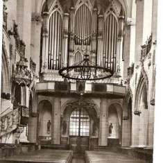 CP202-01 Brasov, Biserica Neagra -Orga si amvonul -carte postala, circulata 1973 -starea care se vede