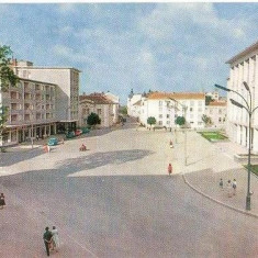 CP203-15 Cluj -Piata Pacii -RPR -carte postala, circulata 1966 -starea care se vede