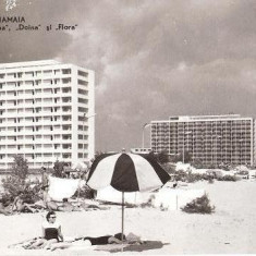 CP203-31 Mamaia -Hotelurile ,,Sirena", ,,Doina" si ,,Flora" -carte postala, circulata 1962 -starea care se vede