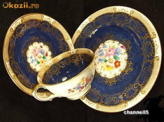 MAGNIFIC SET TRIO pentru ceai ~~ Crown Staffordshire~~ anul 1929 foto