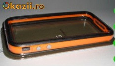 Bumper portocaliu Case Skin Cover pentru Apple iphone 4G Orange + folie protectie ecran foto