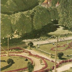 CP204-40 Slanic Moldova -Vedere din parc -carte postala, circulata 1960 -starea care se vede