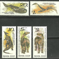 Rusia 1990 - ANIMALE PREISTORICE, DINOZAURI, serie MNH, R11