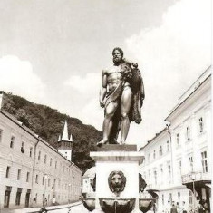 CP204-08 Baile Herculane. Statuia lui Hercule -carte postala, circulata 1974 -starea care se vede