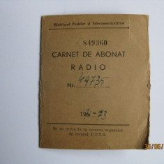 CARNET DE ABONAT RADIO DIN 1971 CU 12 TIMBRE DE 30 LEI