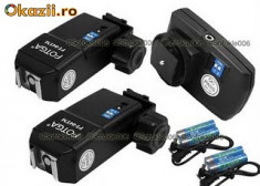 Wireless Flash Trigger kit transmitator + 2 receptoare PT 04 - 4 canale foto