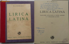 Herescu , Lirica latina , interbelica , pe hartie speciala , vargata , ex. 257 foto