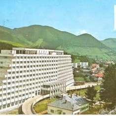 CP208-32 Sangeorz-Bai -Hotel balnear ,,Hebe" (stema)-carte postala circulata 1975 -starea care se vede