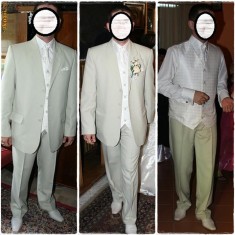 costum ginere mire marca DASPI 5 piese crem marimea 48 foto