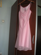 rochie roz din matase nr 42 foto