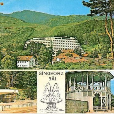 CP208-78 Sangeorz-Bai : Peisaj; Izvorul nr.1; Izvorul nr. 7 -carte postala circulata 1975 -starea care se vede