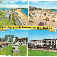 CP208-65 Greatings from the Romanian Coast of the Black Sea -carte postala circulata 1968 -starea care se vede