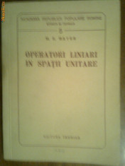 Operatori unitari in spatii unitare foto