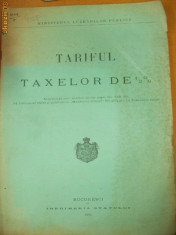 TARIFUL TAXELOR DE 1|2 0|0 BUCURESTI 1906 foto