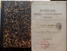 Pisone , Dictionar romanesc , latinesc , german si francez , 1865 , editia 1 foto