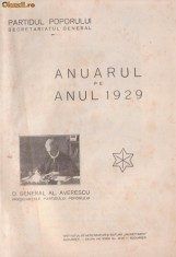 Anuarul pe anul 1929 al Partidului Poporului General Averescu foto