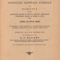 42 nr. Revista Jurnalul Societatii Agricole din Romania pe 1910-1911