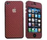 Folie protectie Iphone 4 4S 4G!CARBON SERIES FULL BODY!BURGUNDY! foto