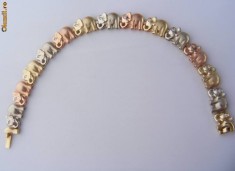 Bratara aur 14K in 3 culori, 20g, model NEMAIVAZUT ELEFANTI si 14 BRILIANTE foto