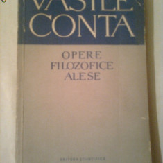 OPERE FILOZOFICE ALESE ~ VASILE CONTA