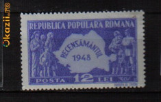 RRR RECENSAMINTUL 1948 LP. 226 MNH foto