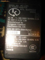 ALIMENTATOR SONY AC-LM5 AC ADAPTER FOR SONY AC-LM5 +UCTA Sony UC-TA Cradle foto