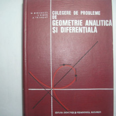 Culegere De Probleme De Geometrie Analitica Si Diferentiala - M.bercovici S. Rimer A. Triandafir,b6
